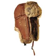 HICKORY LEATHER/BROWN RABBIT FUR