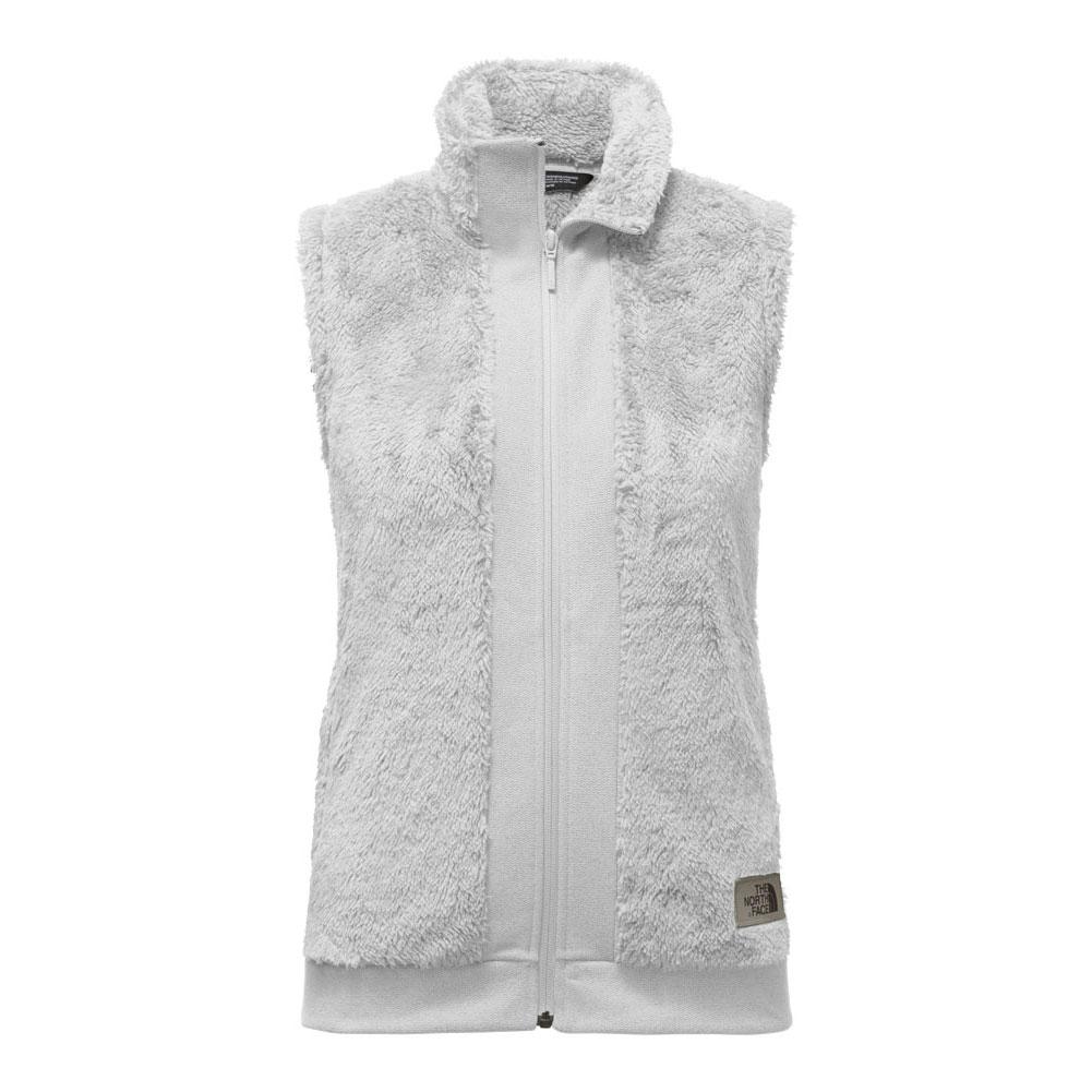 north face furry fleece vest vintage white
