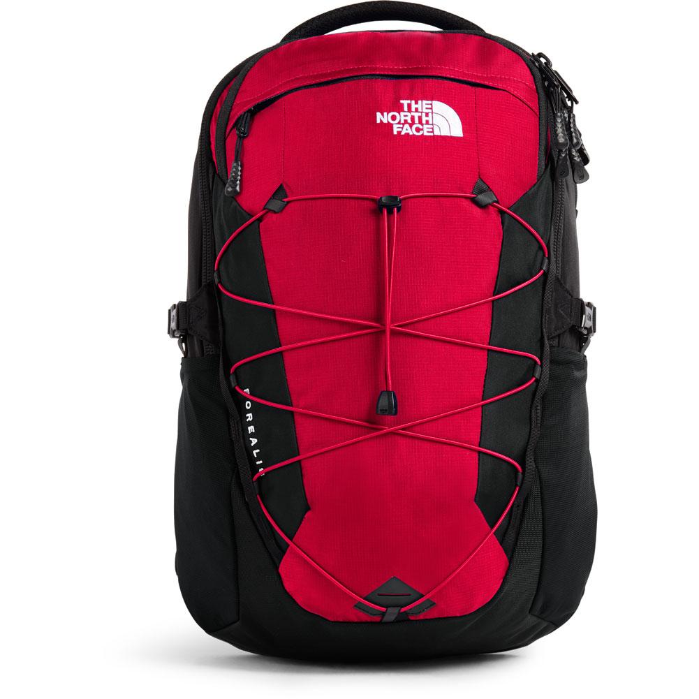 red north face backpack