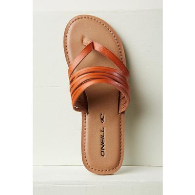 cognac flip flops