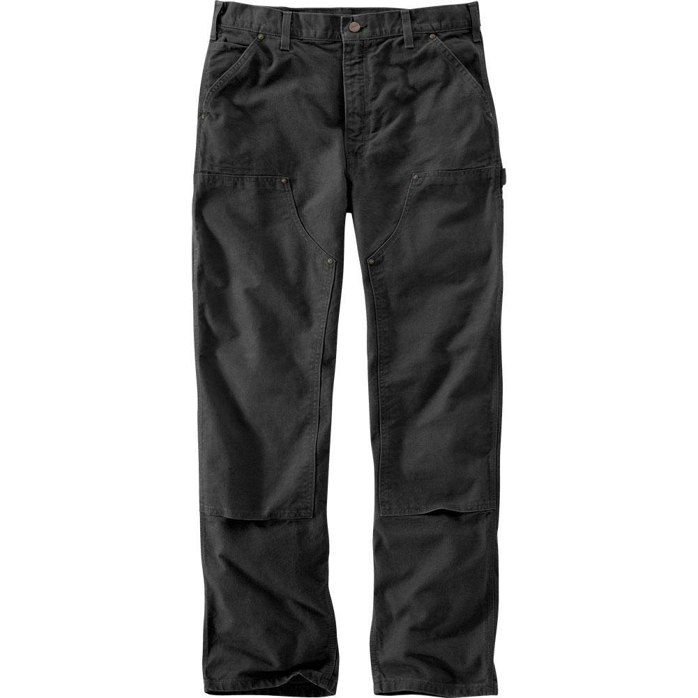 Carhartt Men's Washed-Duck Double-Front Work Dungaree (46x30 Black)