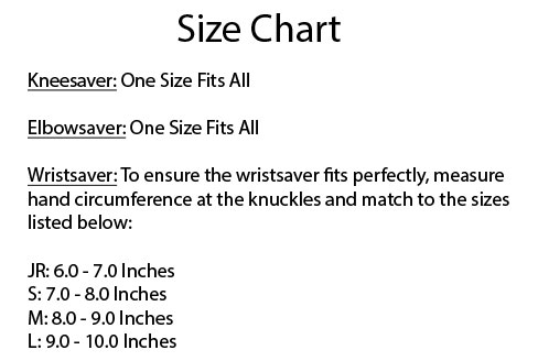 Triple 8 Saver Series 3-Pack Pad Set Size Chart